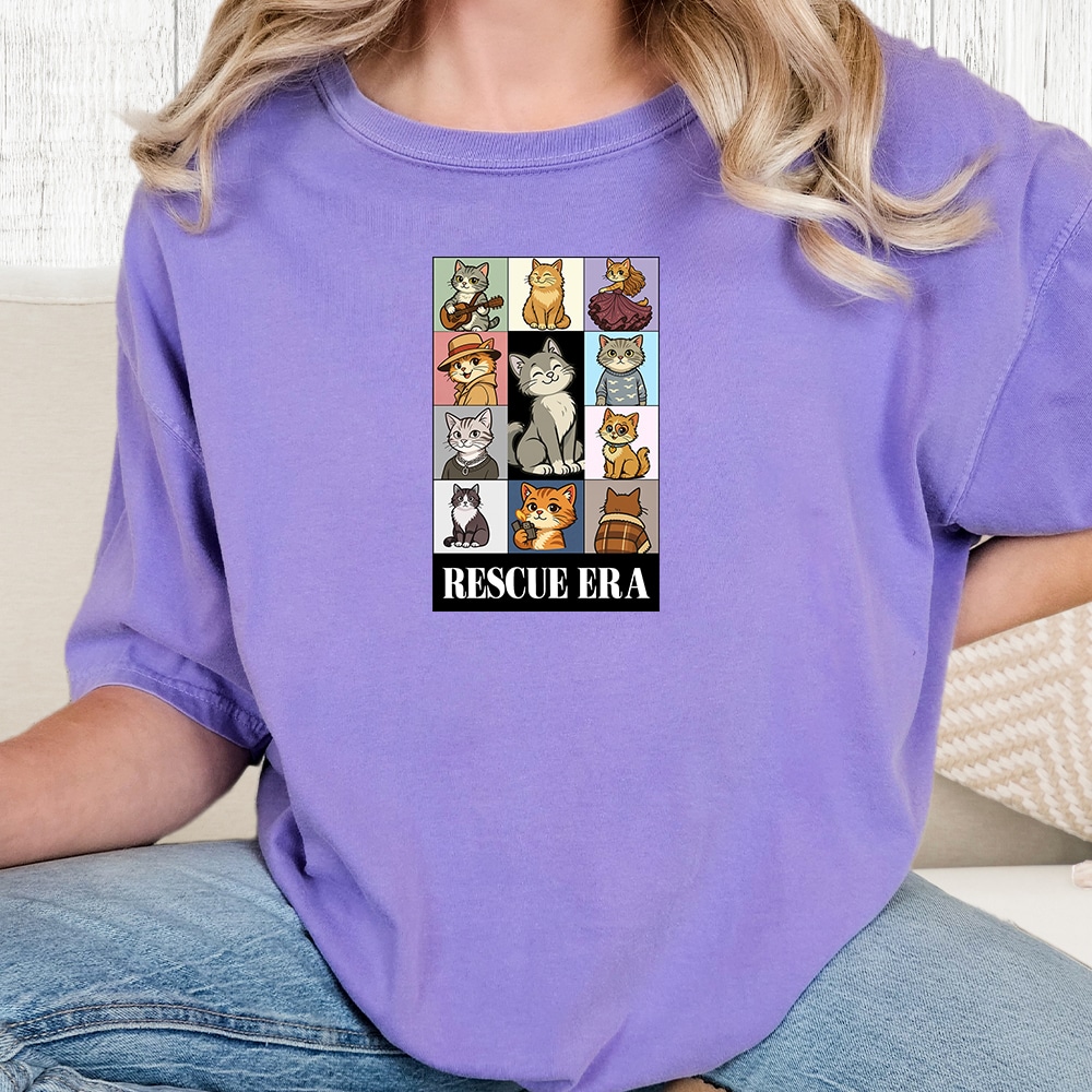 Comfort Colors Rescue Era Vintage Washed Tee - Violet