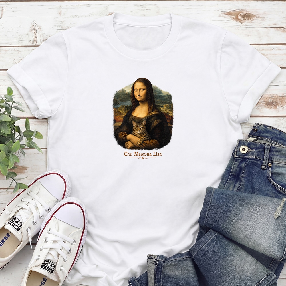 The Meowna Lisa Standard Tee White