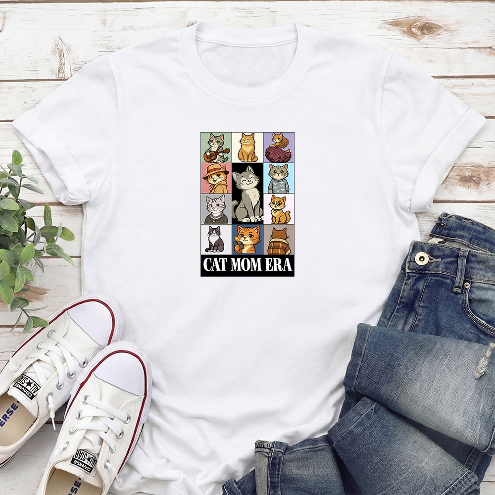 Cat Mom Era Standard Tee White