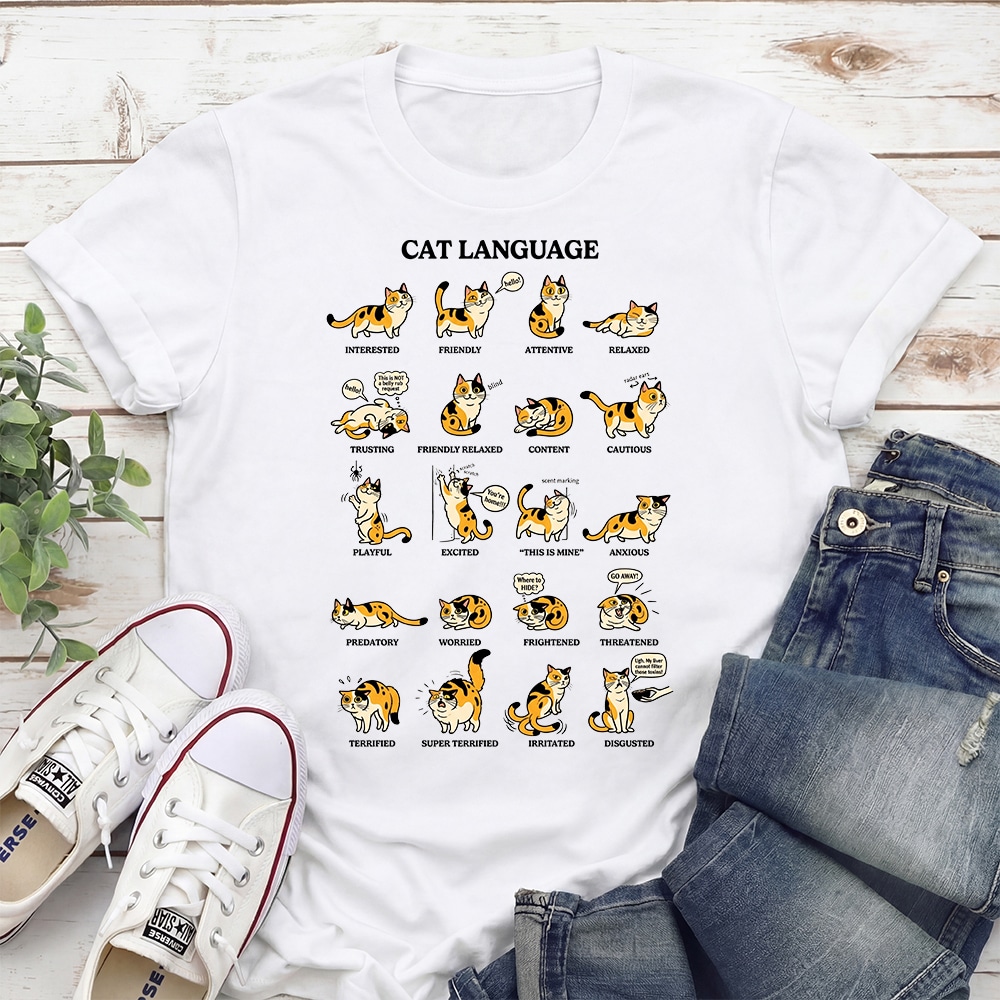 Cat Language Standard Tee White