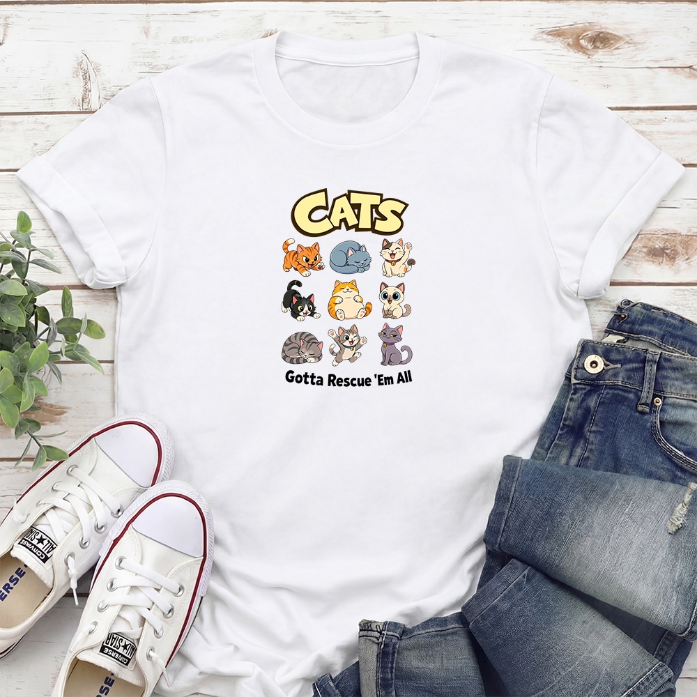 Gotta Rescue Em All Standard Tee White