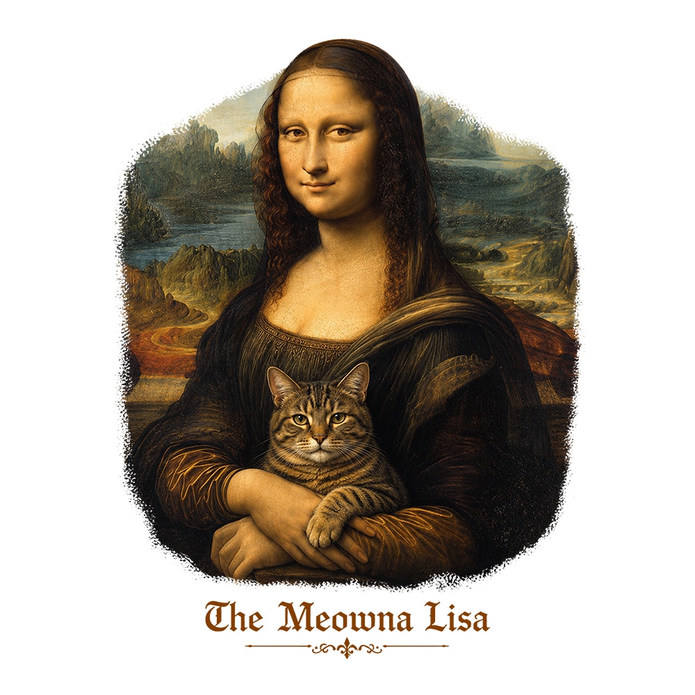 The Meowna Lisa Standard Tee White - Image 2
