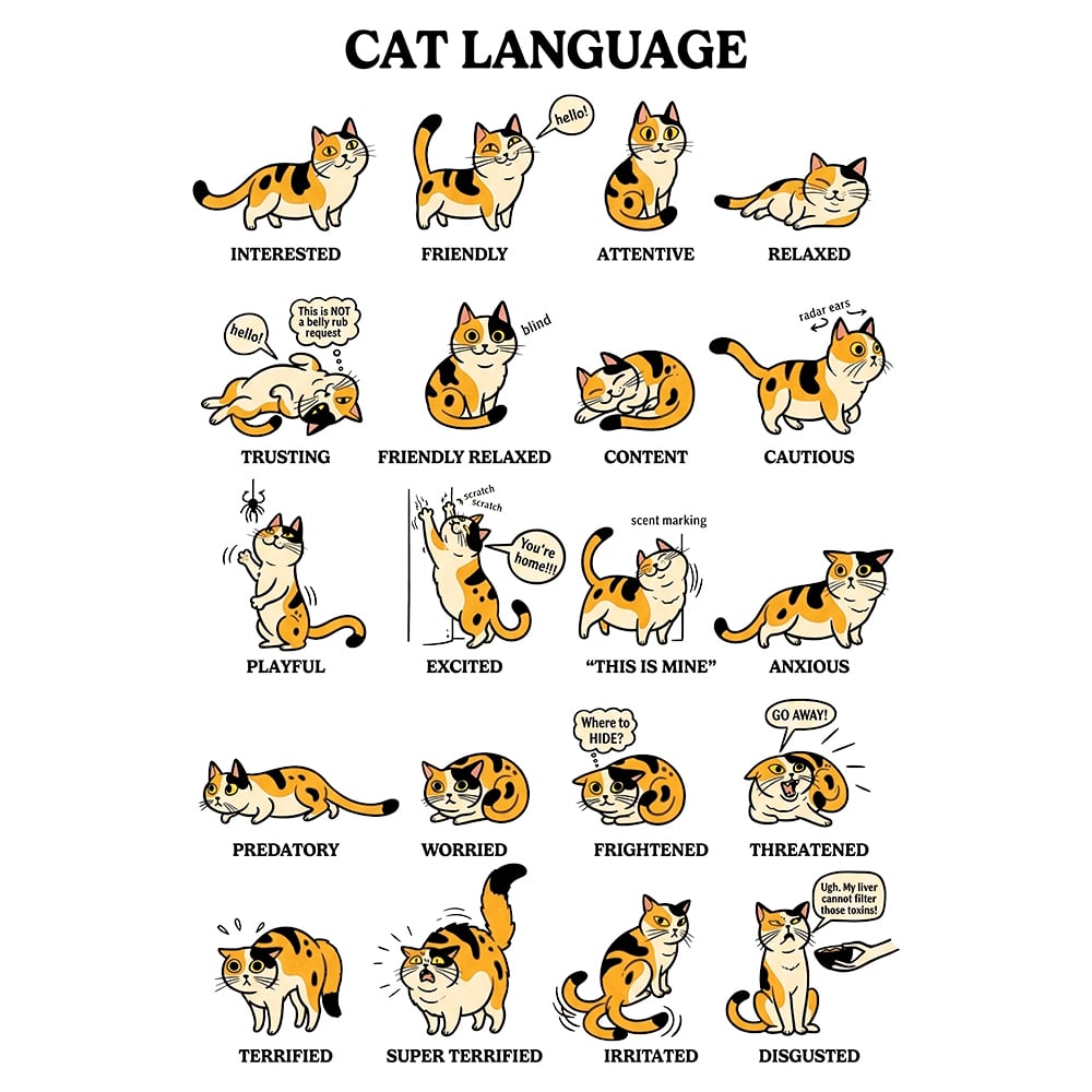 Cat Language Standard Tee White - Image 2