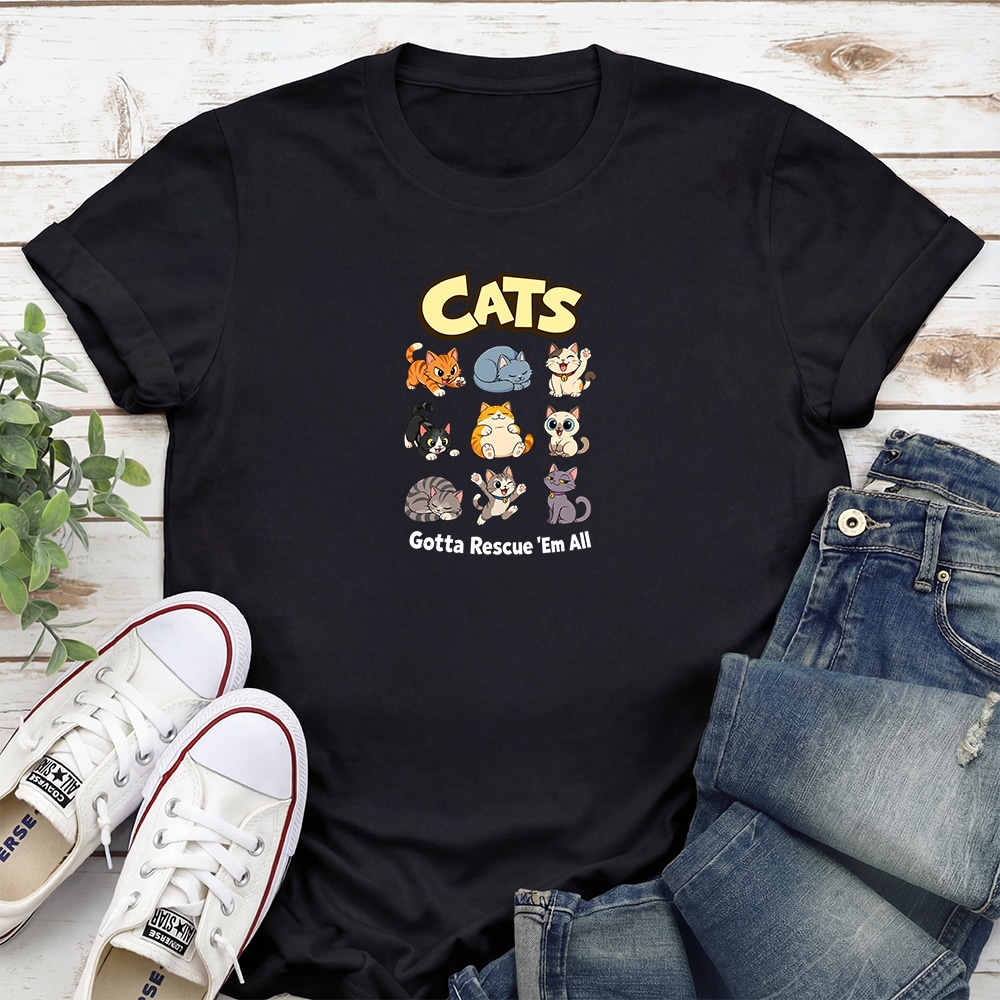 Gotta Rescue Em All Standard Tee Black
