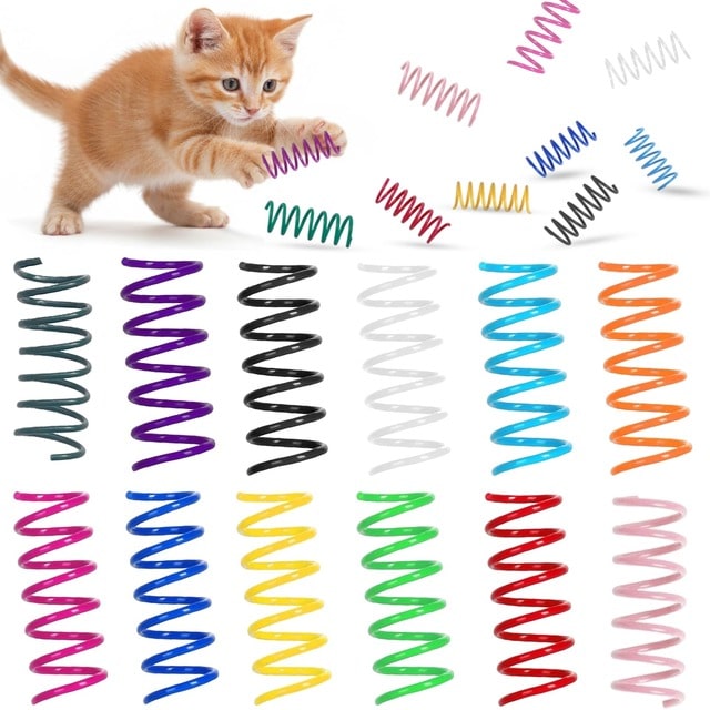 60 pack colorful cat spring toys