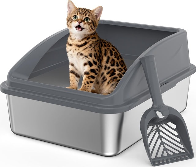 Stainless steel cat litter box
