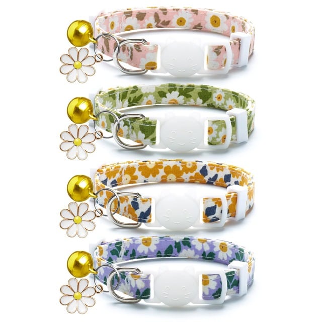 4 pack cotton breakaway cat collars