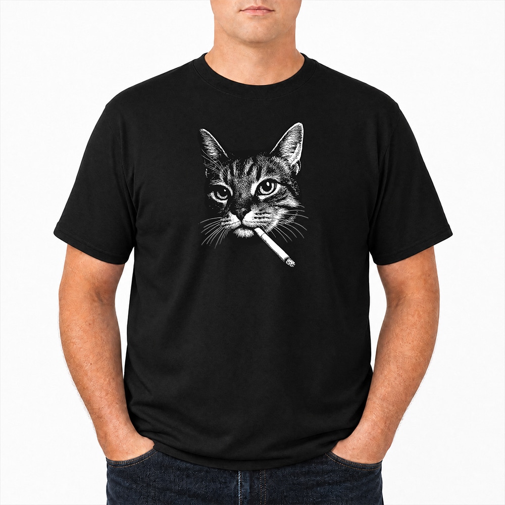 Cat Smoke Standard Tee Black