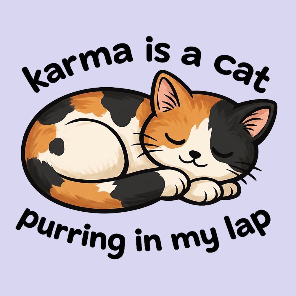Comfort Colors Karma Is A Cat Purring In My Lap Premium Sweatshirt - Orchid - Image 2