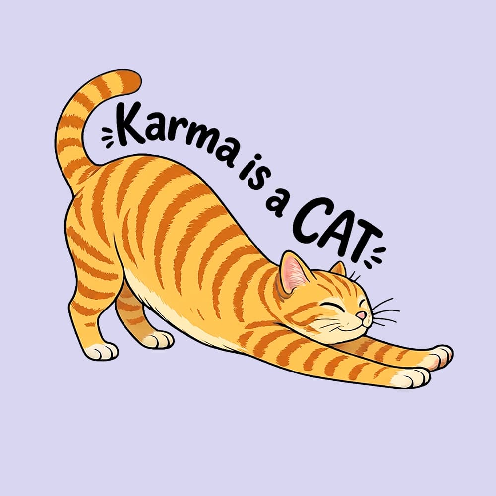Comfort Colors Karma Is A Cat Stretch Premium Sweatshirt - Orchid - Image 2