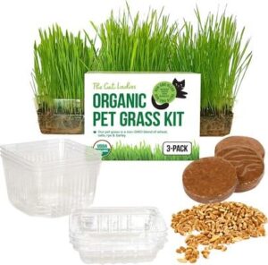 The Cat Ladies Organic Pet Grass Growing Kit with Containers