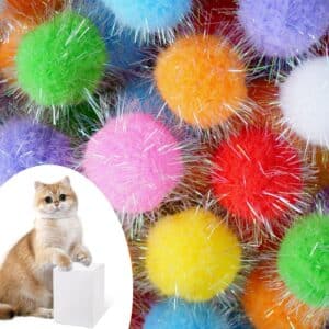 DF DUALFERV 60 Pcs Cat Pom Pom Balls