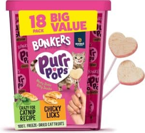 Bonkers Purrpops Freeze Dried Chicken & Catnip Flavor Lollipop Cat Treats