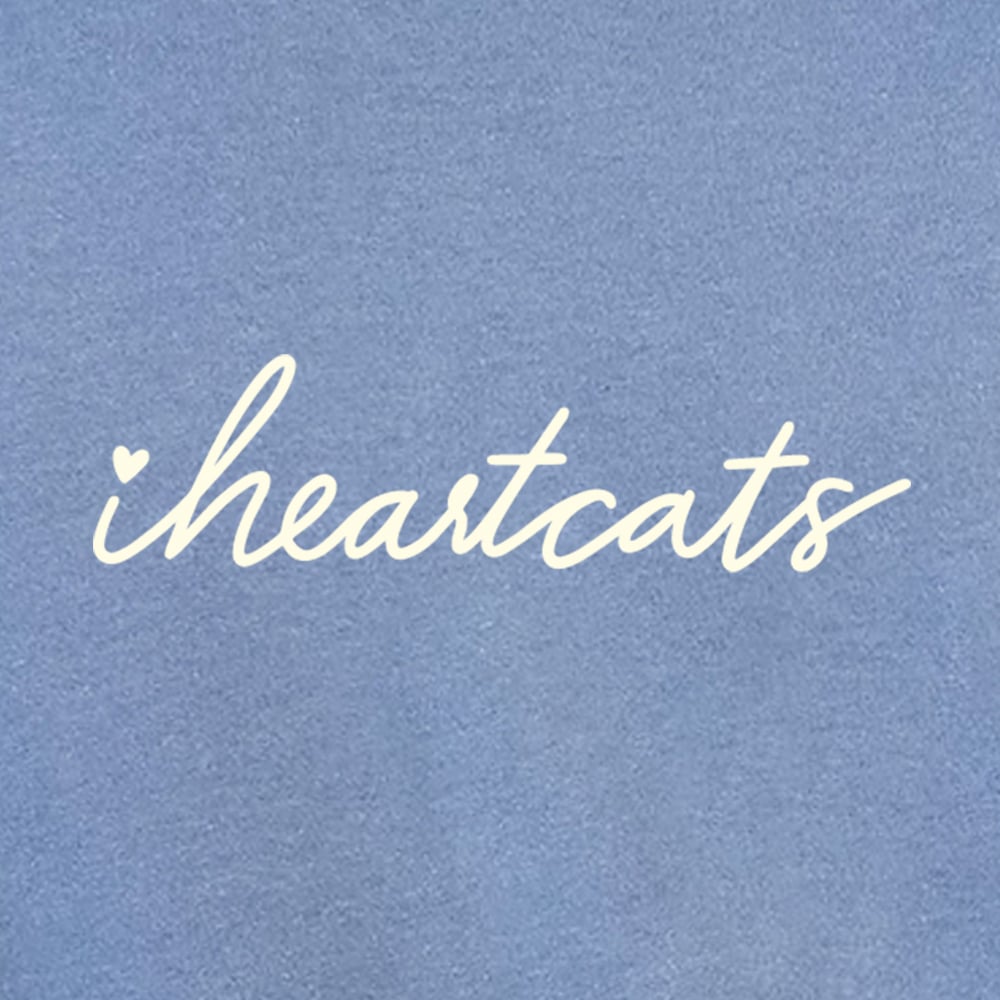 Comfort Colors Rescue Is My Favorite iHeartCats Premium Sweatshirt - Blue Jean - Image 4