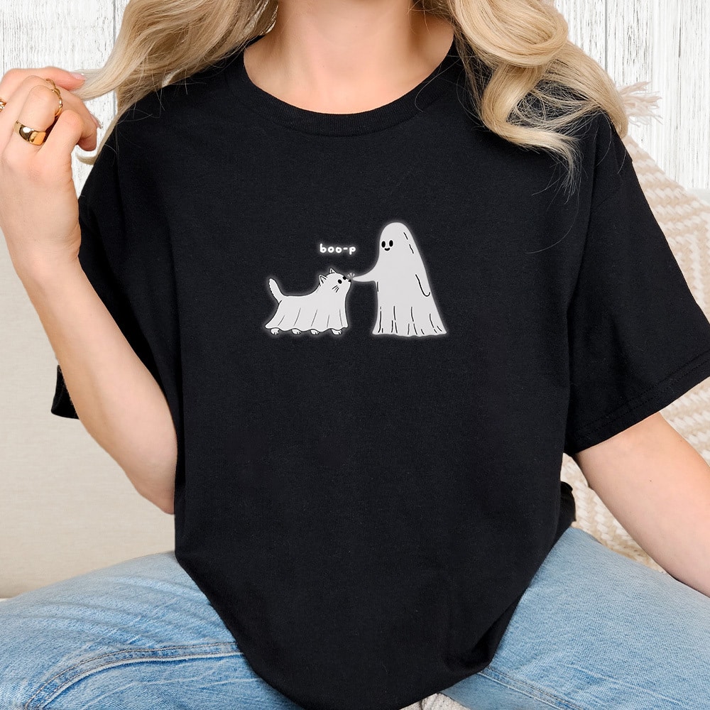 Comfort Colors Ghost Boo-p Vintage Washed Tee - Black
