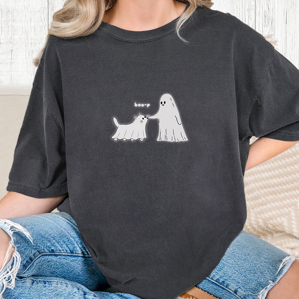 Comfort Colors Ghost Boo-p Vintage Washed Tee - Graphite