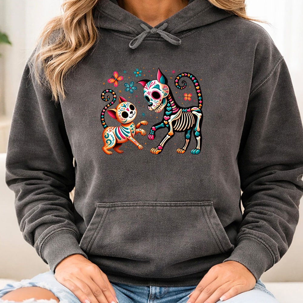 Comfort Colors Día de los Muertos Celebration Premium Hoodie Pepper