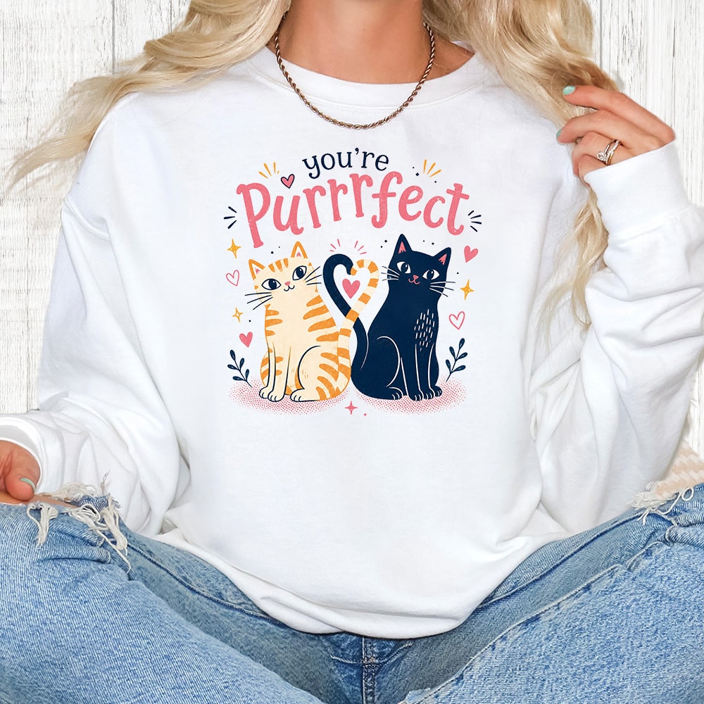 Comfort Colors You’re Purrrfect Premium Sweatshirt - White