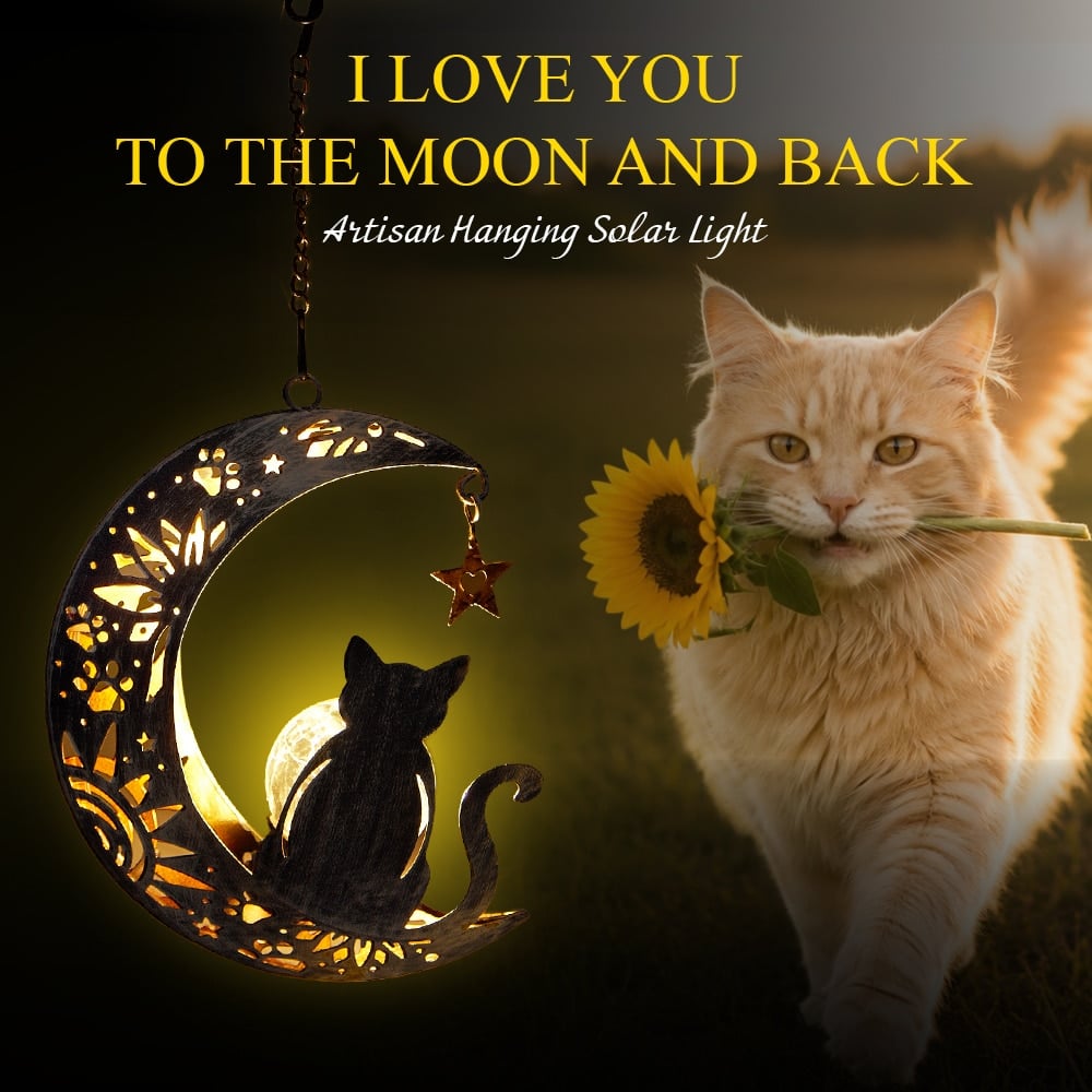 VIP ONLY! SUPER DEAL I Love You To The Moon & Back- The Ultimate Garden Solar Lantern for Cat Lovers