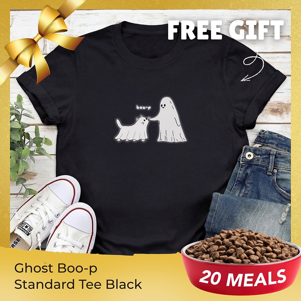 FUND 20 Meals for $20 and Get a FREE Ghost Boo-p Standard Tee Black