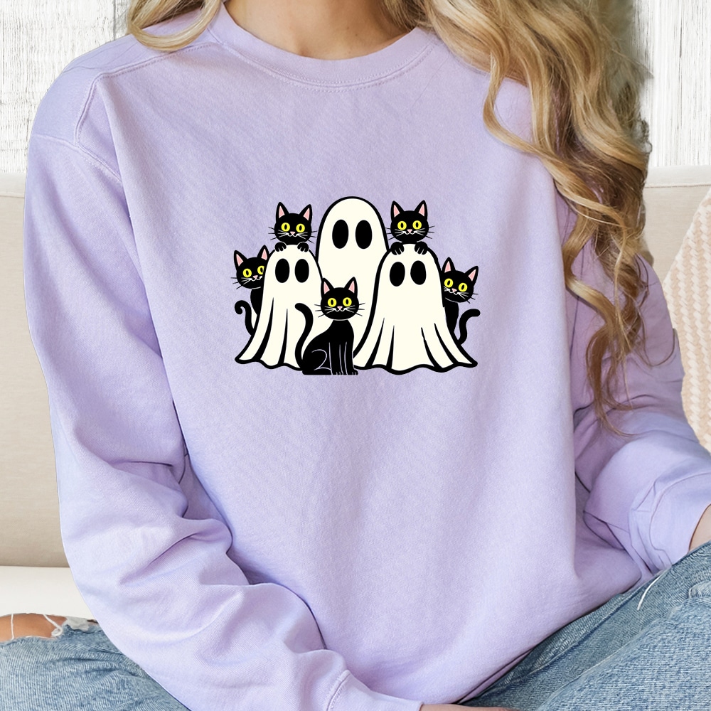 Comfort Colors Boo Kitties Premium Sweatshirt - Orchid