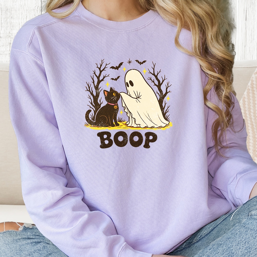 Comfort Colors Boop Kitty Premium Sweatshirt - Orchid