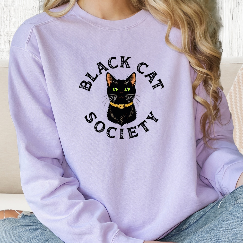 Comfort Colors The Black Cat Society Premium Sweatshirt - Orchid
