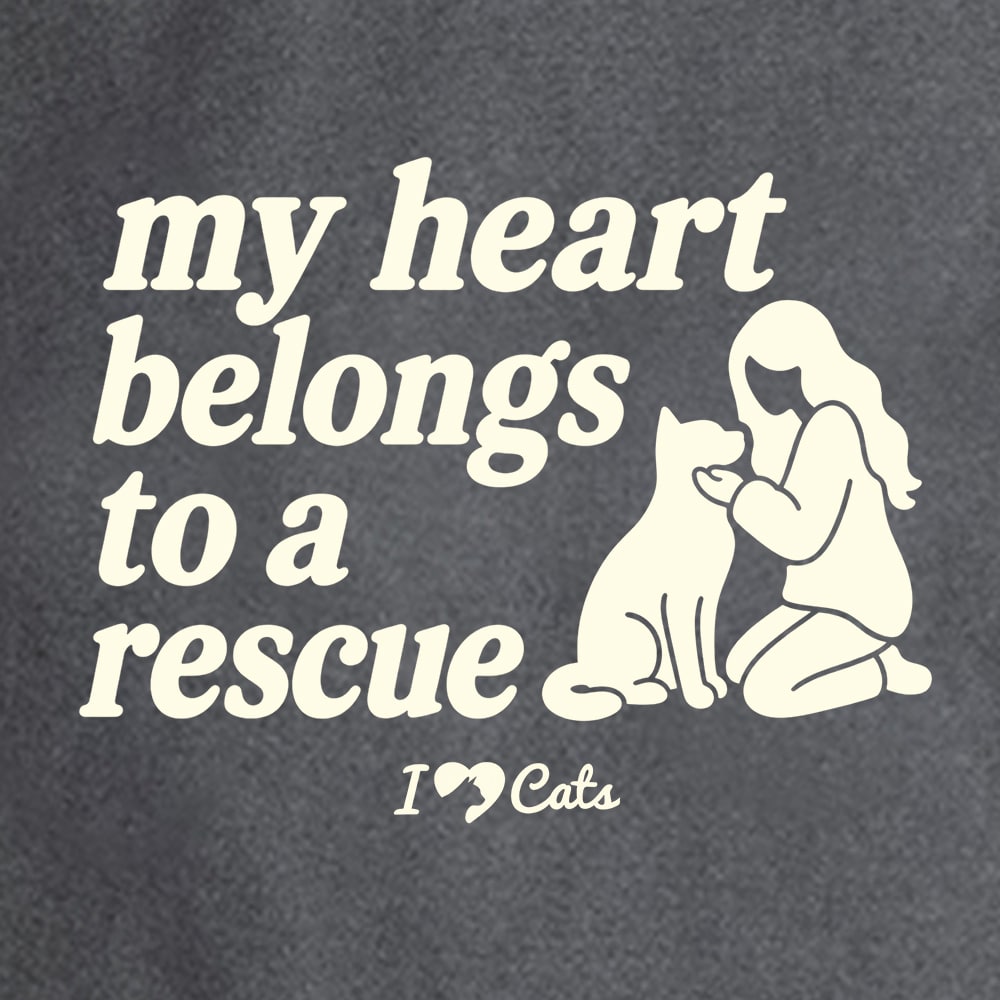 Comfort Colors My Heart Belongs To A Rescue Cat iHeartCats Premium Sweatshirt - Pepper - Image 3