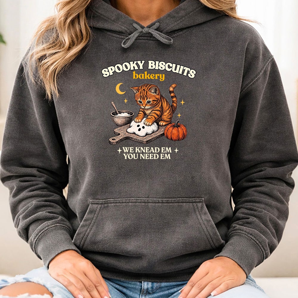Comfort Colors Spooky Biscuits Bakery Premium Hoodie Pepper