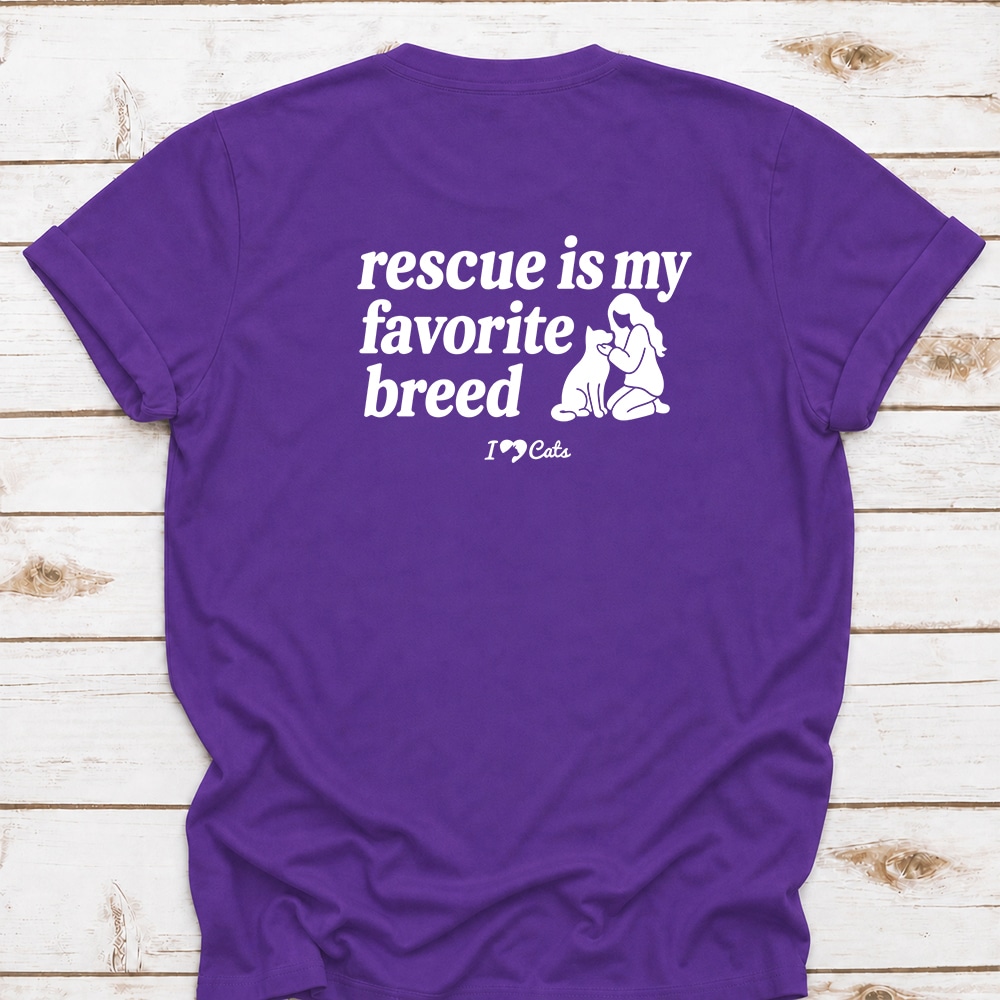 Rescue Is My Favorite iHeartCats Standard Tee Purple