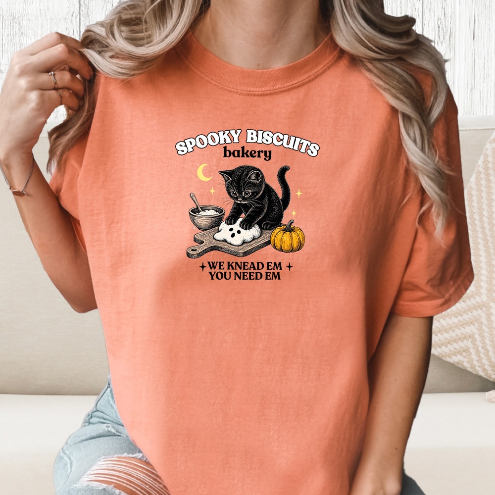 Comfort Colors Spooky Biscuits Bakery Vintage Washed Tee - Terracotta