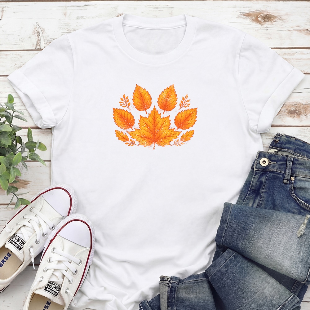 Autumn Leaves Paw Standard Tee White