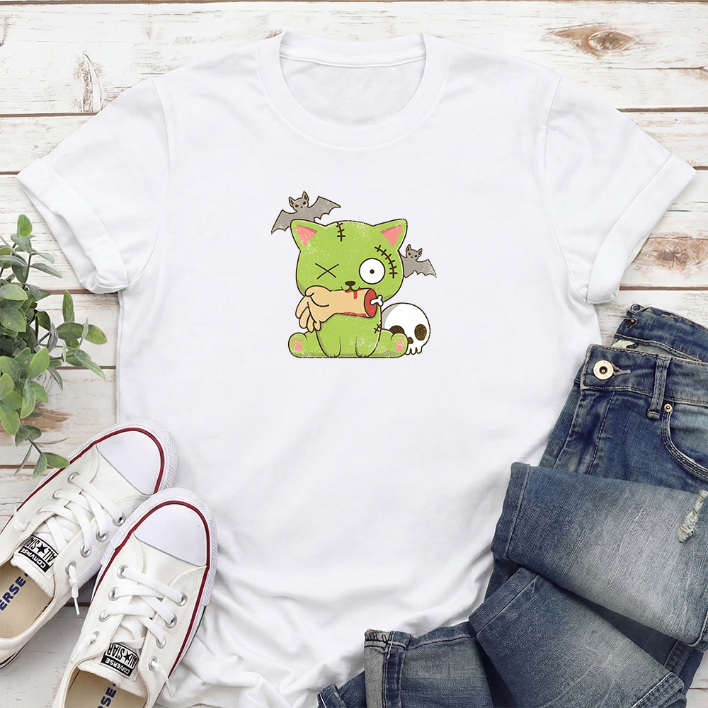 Zombie Kitty Standard Tee White