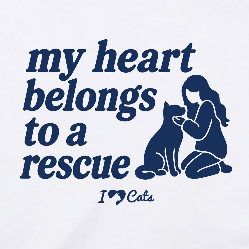 Comfort Colors My Heart Belongs To A Rescue Cat iHeartCats Premium Sweatshirt - White - Image 3