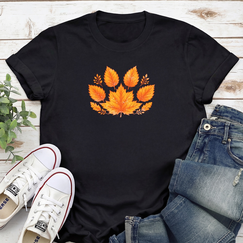 Autumn Leaves Paw Standard Tee Black