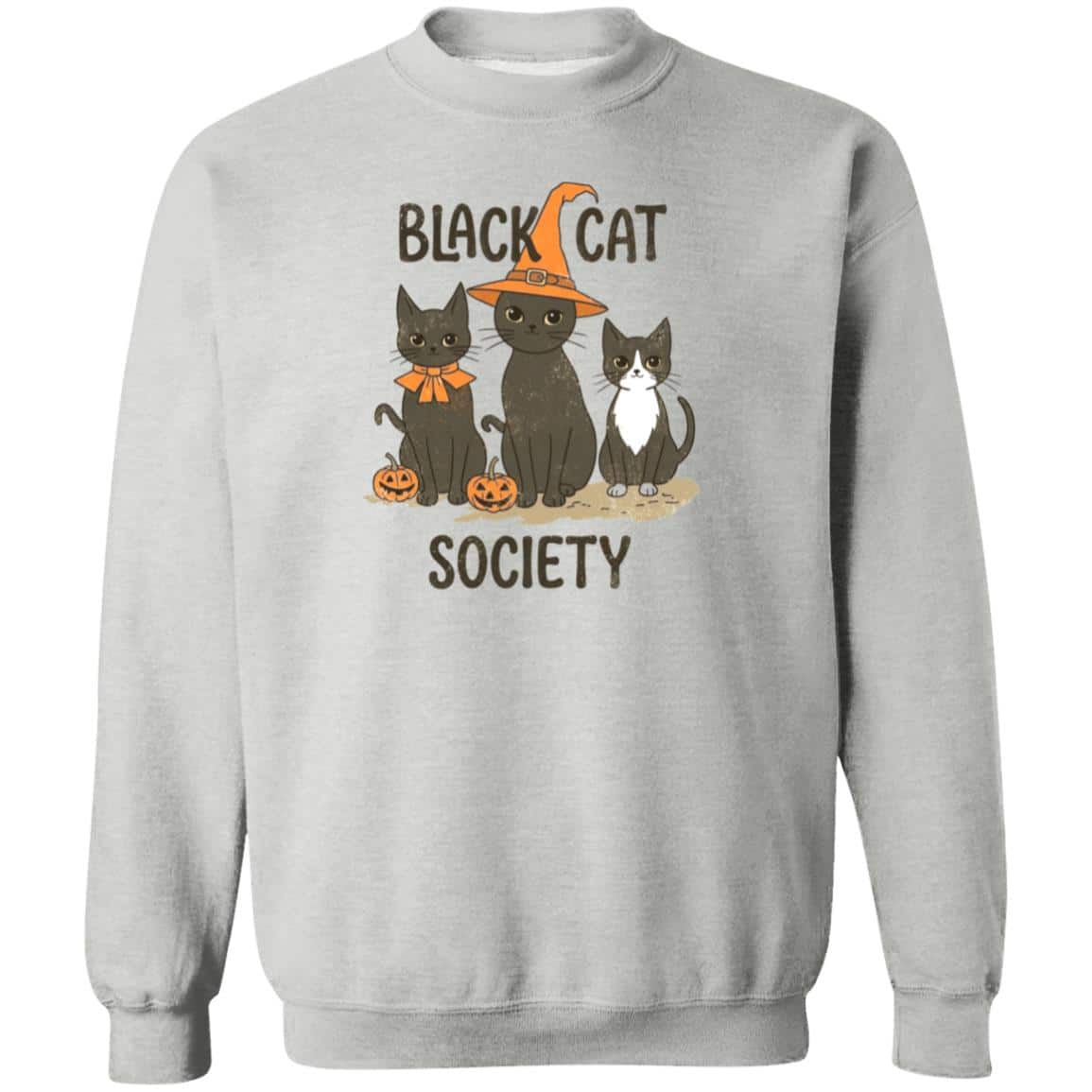 Black Cat Society Sweatshirt Heather Grey