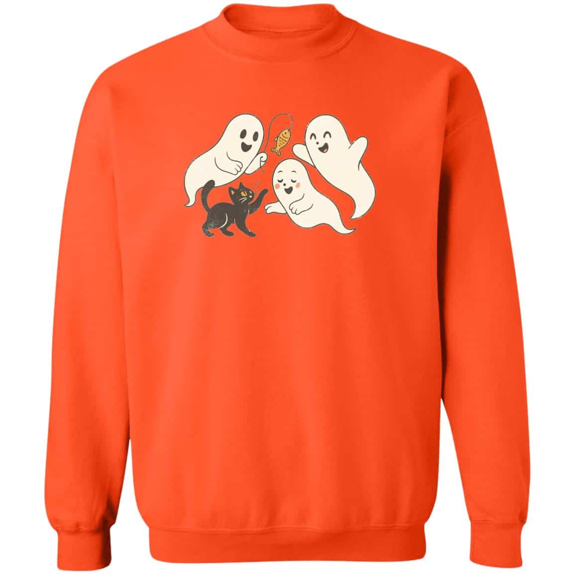 Ghost Kitty Playtime Sweatshirt Orange