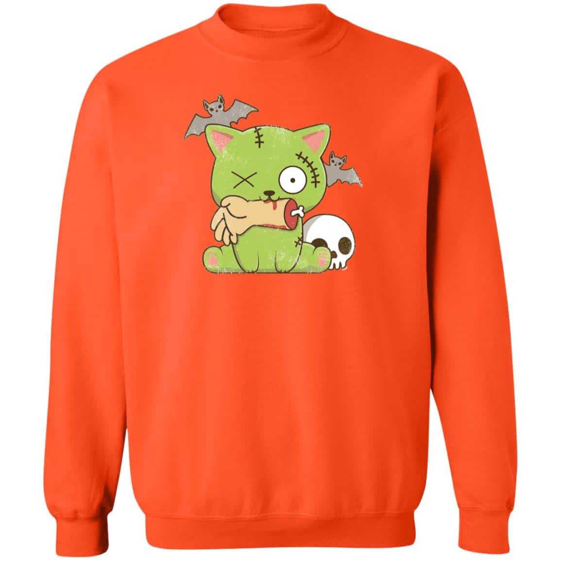 Zombie Kitty Sweatshirt Orange