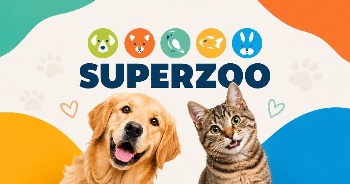 Gatti che si rilassano su un letto donut e si godono un alimento gourmet a SUPERZOO 2026