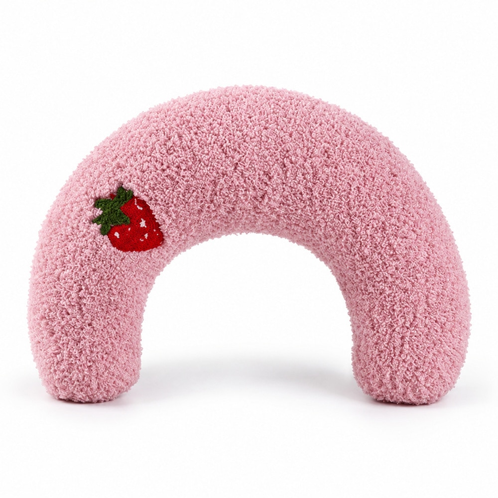 Pink Strawberry Cat Cuddle Pillow