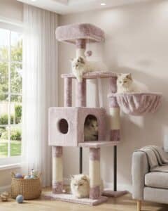 Heybly Cat Tree with Toy, 49.2 inch Cat Tower 
