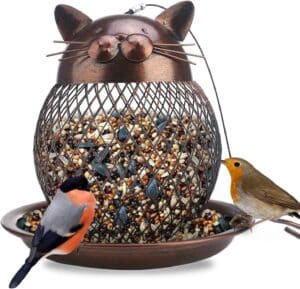 Cute Cat Shaped Bird Feeder