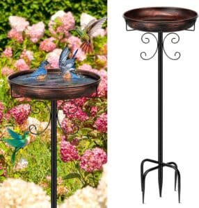 Daoeny 35In Metal Bird Bath for Outside