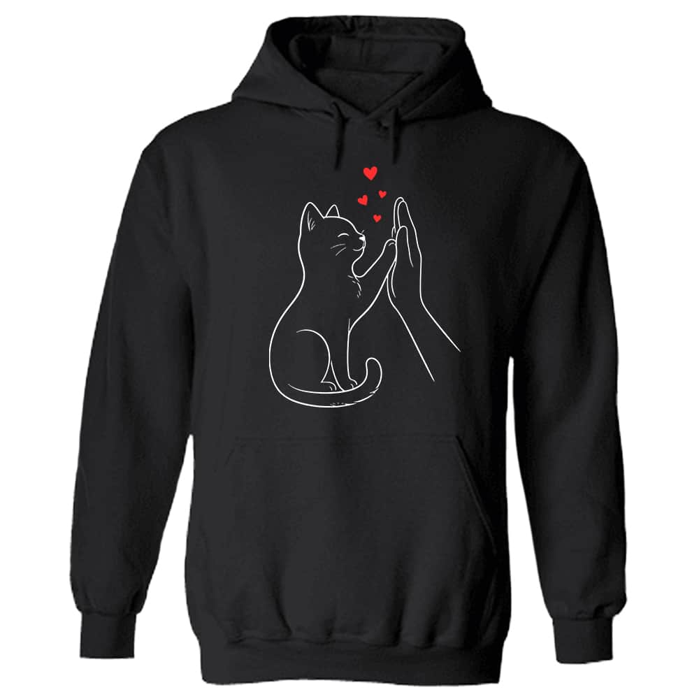 High Five Hearts Hoodie Black