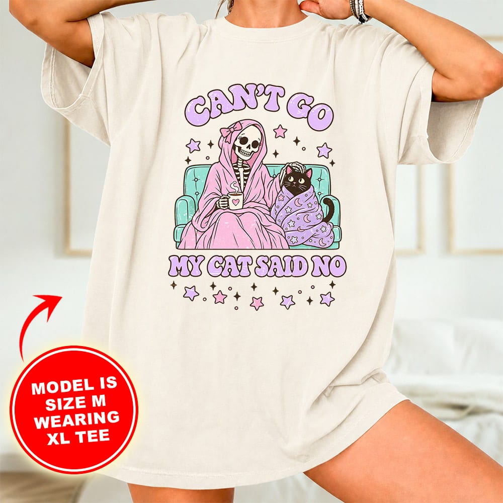 Comfort Colors Can’t Go My Cat Said No Vintage Nightshirt Tee - Ivory