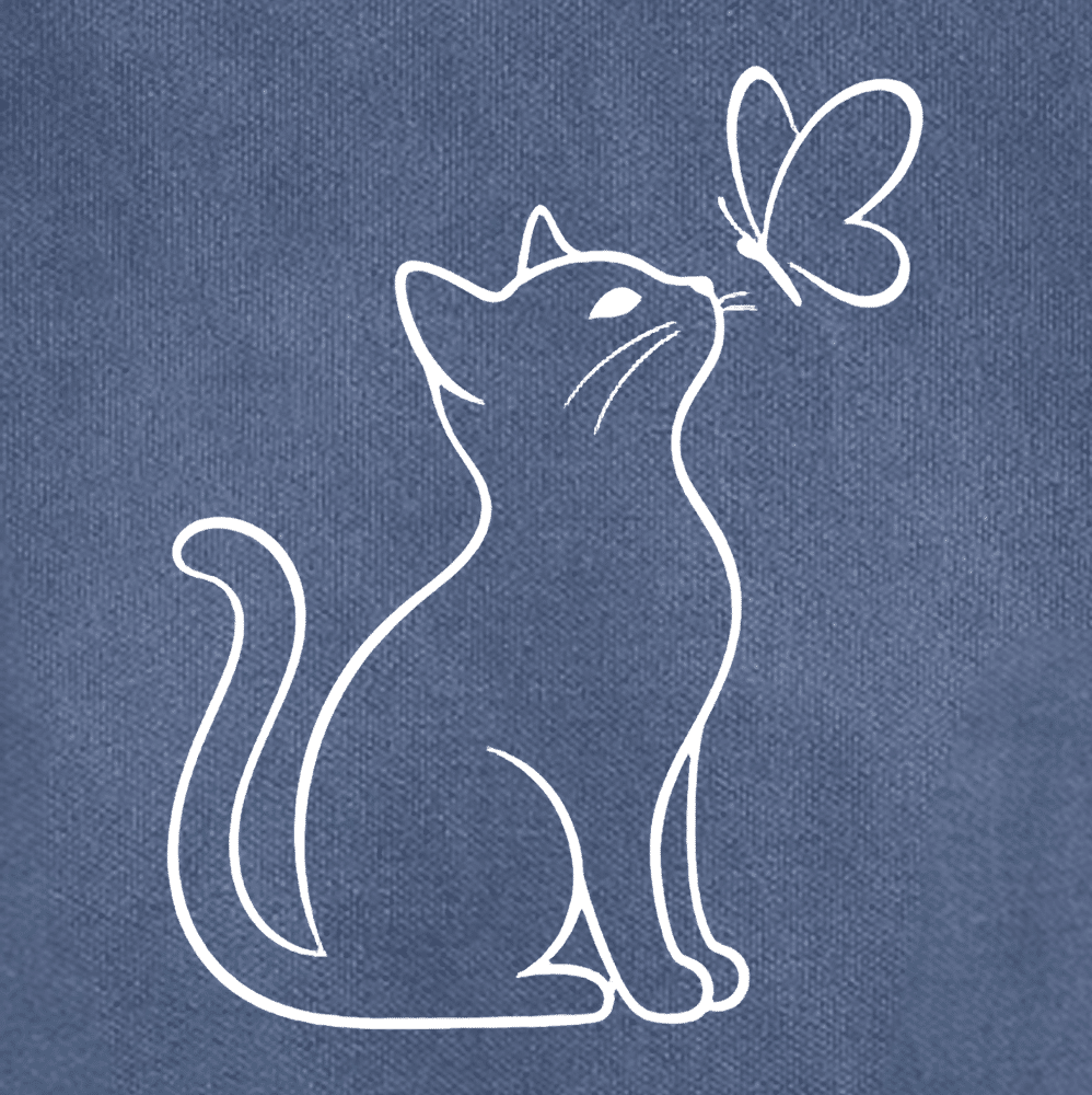 Comfort Colors Cat With Butterfly Premium Sweatshirt - Denim - Image 2