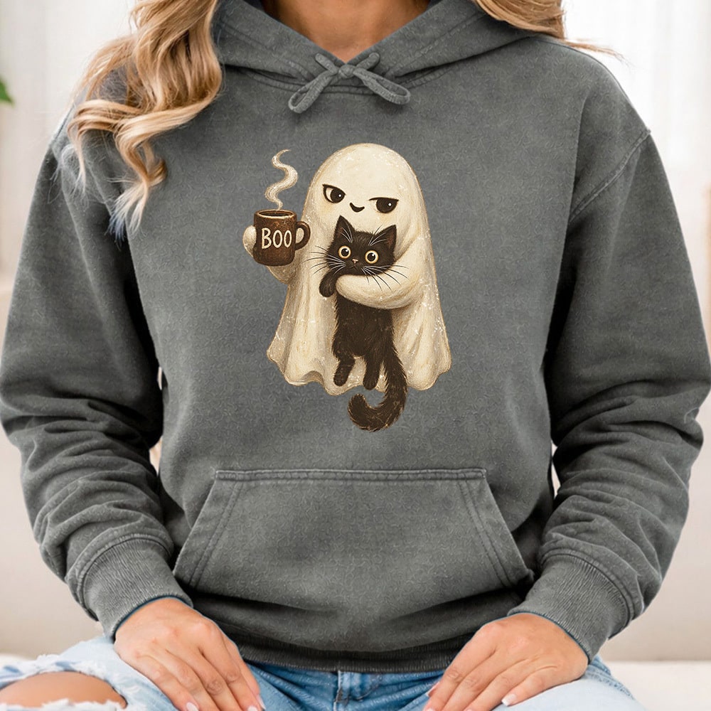 Comfort Colors Ghost Snuggle Coffee Premium Hoodie Grey