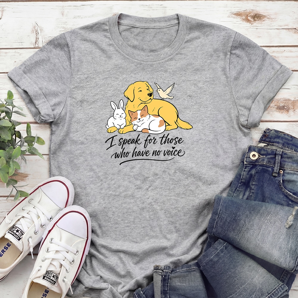 I Speak For Those Who Have No Voice Standard Tee Heather Grey