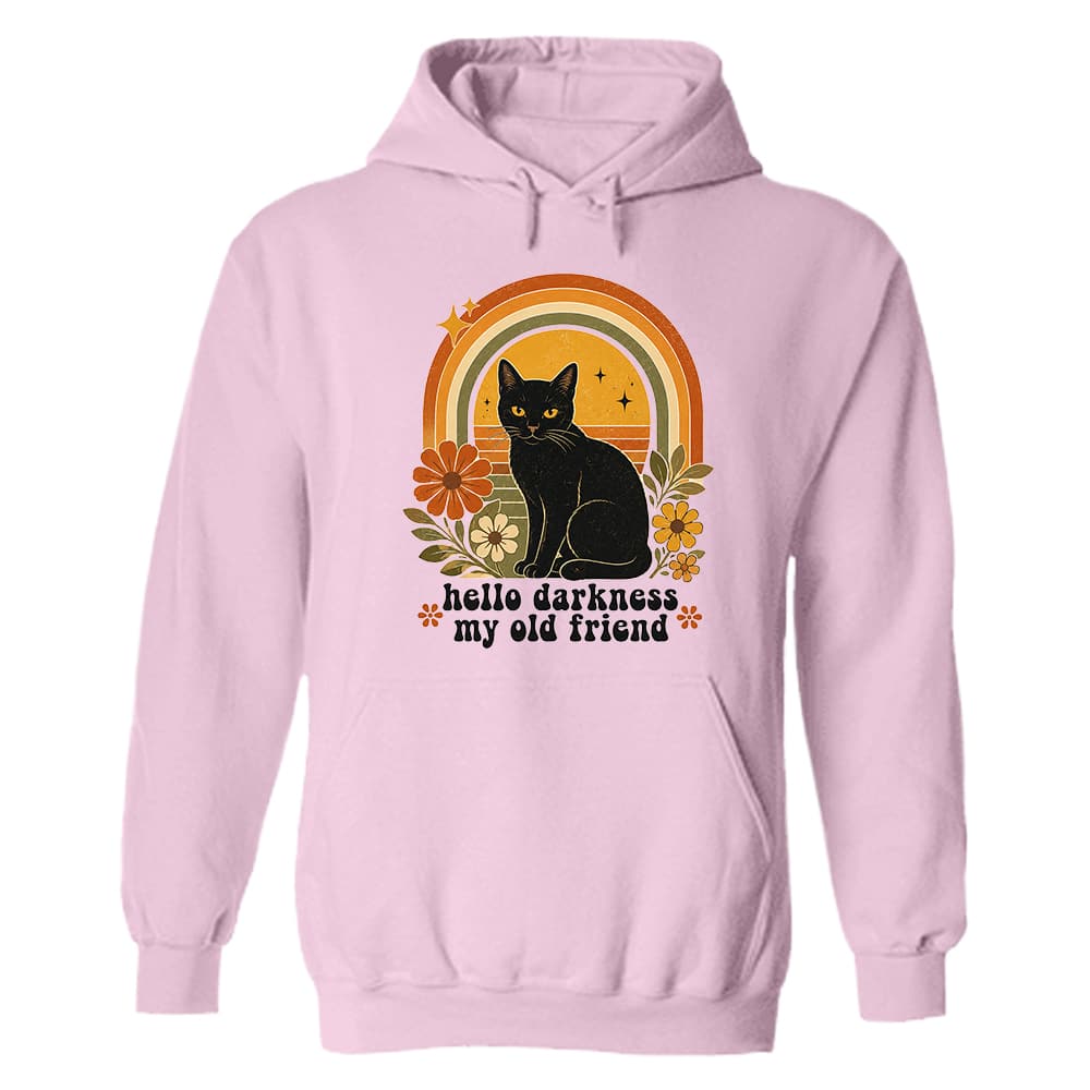 Hello Darkness My Old Friend Hoodie Light Pink
