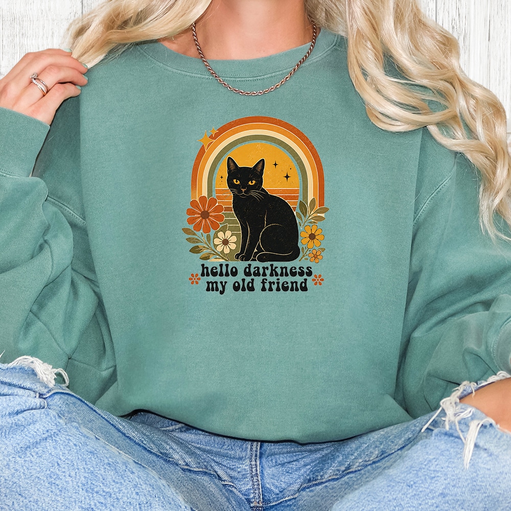 Comfort Colors Hello Darkness My Old Friend Premium Sweatshirt - Light Green
